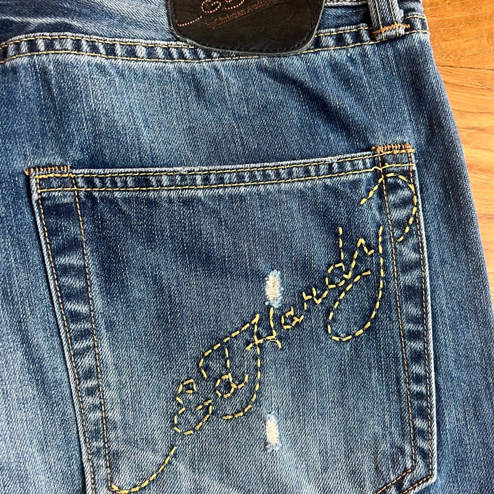Ed Hardy Blue Jeans with ed hardy stitched on pocket